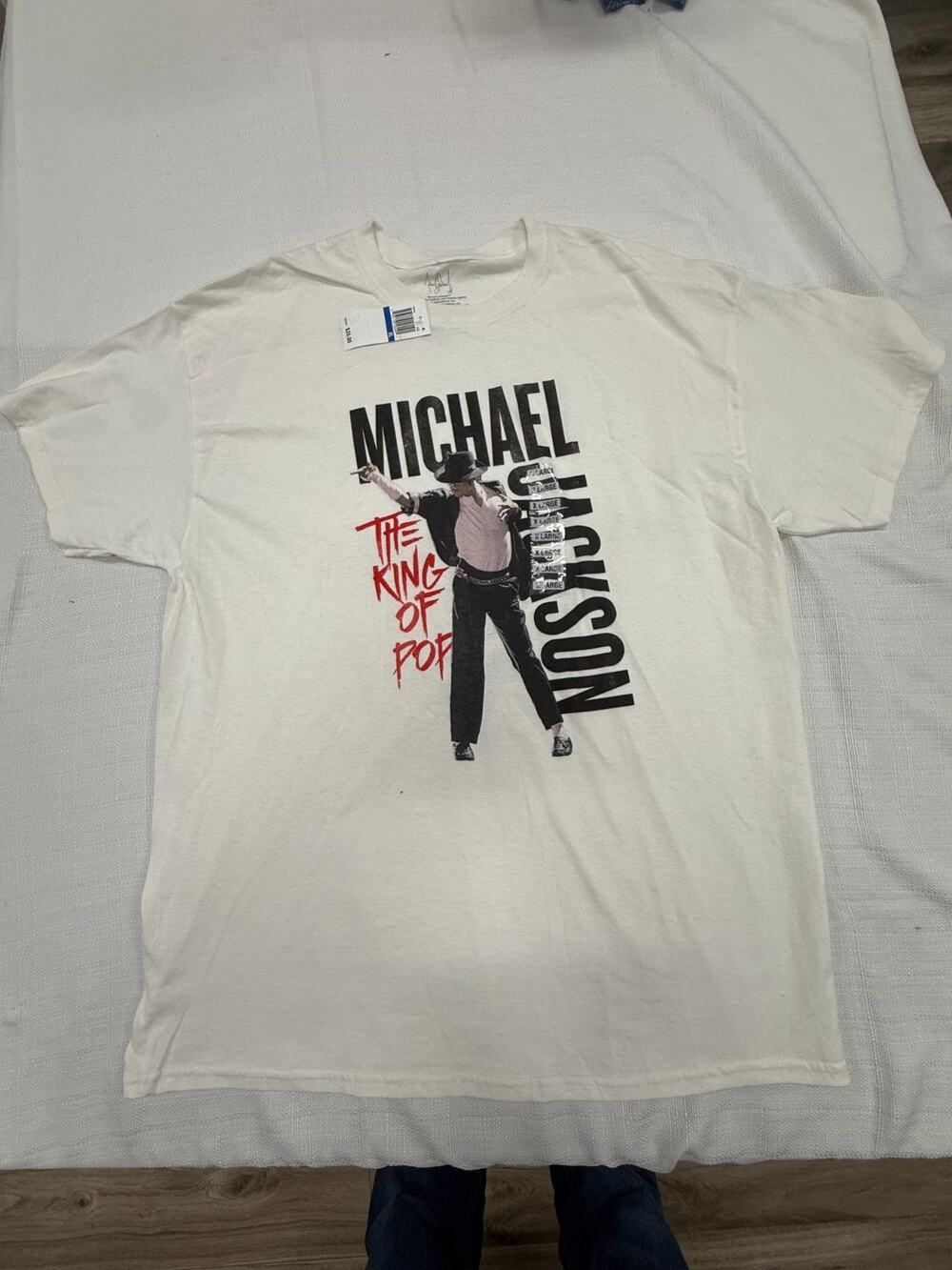 Michael Jackson King of Pop T Shirt Mens XL White Graphic Tee NWT Music